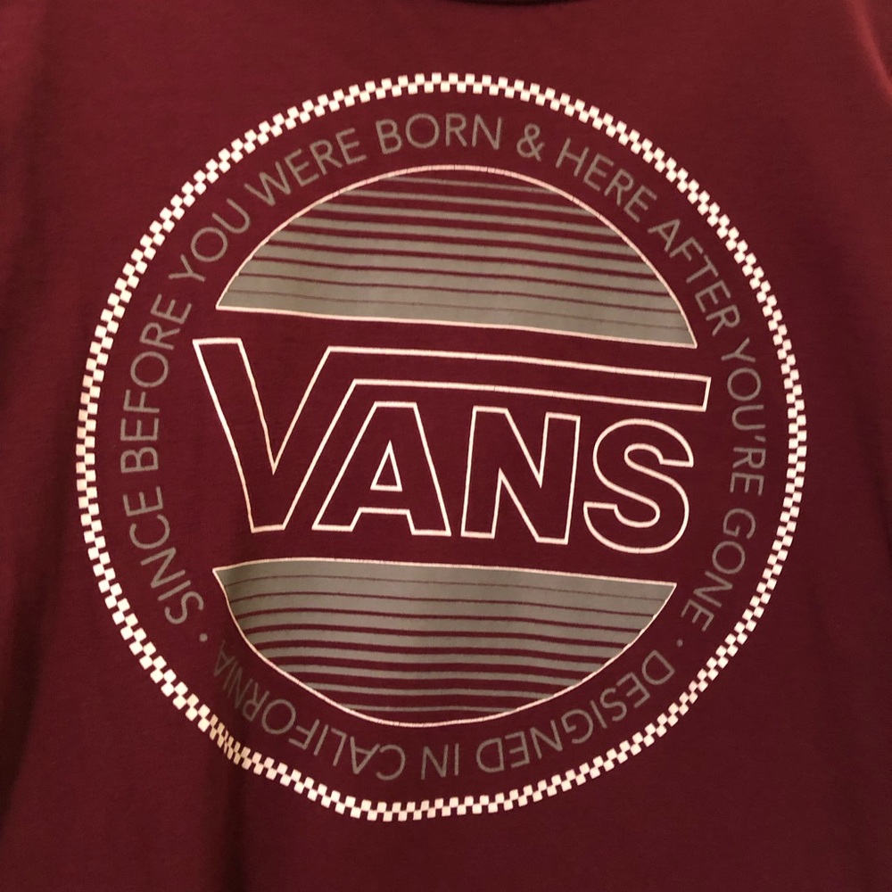 Youth Vans Maroon Graphic Logo Long Sleeve Shirt - Picture 2 of 5